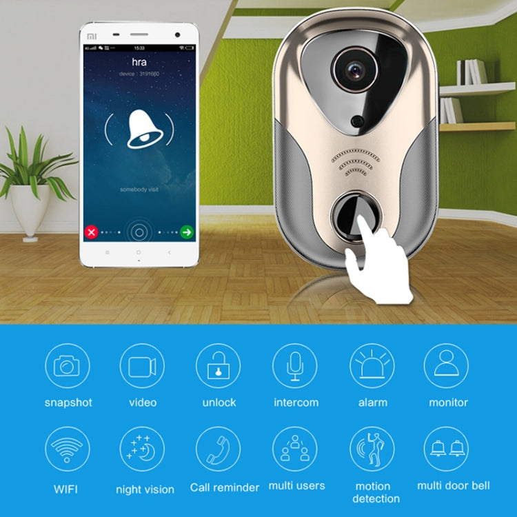 163Eye L1-NJ Smart Visual WIFI 1.3MP Network HD Intercom Doorbell , Support Micro SD Card & Night Vision, 163Eye Gold, 163Eye 163Eye L1-NJ Smart Visual WIFI 1.3MP Network HD Intercom Doorbell , Support Micro SD Card & Night Vision, 163Eye Gold, 163Eye